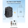 image:imageECOHUB 19 Large Travel Backpack Carry on Luggage Airline Approved Water Resistant Rucksacks Fit 156 Laptop AirTag Pocket Lightweight Casual Daypack 34L BlackDark Grey