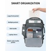 image:imageECOHUB 19 Large Travel Backpack Carry on Luggage Airline Approved Water Resistant Rucksacks Fit 156 Laptop AirTag Pocket Lightweight Casual Daypack 34L BlackGrey2