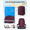 image:imageECOHUB 19 Large Travel Backpack Carry on Luggage Airline Approved Water Resistant Rucksacks Fit 156 Laptop AirTag Pocket Lightweight Casual Daypack 34L BlackRed2