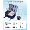image:imageECOHUB 19 Large Travel Backpack Carry on Luggage Airline Approved Water Resistant Rucksacks Fit 156 Laptop AirTag Pocket Lightweight Casual Daypack 34L BlackBlue