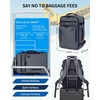image:imageECOHUB 19 Large Travel Backpack Carry on Luggage Airline Approved Water Resistant Rucksacks Fit 156 Laptop AirTag Pocket Lightweight Casual Daypack 34L BlackGrey Green