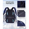 image:imageECOHUB 19 Large Travel Backpack Carry on Luggage Airline Approved Water Resistant Rucksacks Fit 156 Laptop AirTag Pocket Lightweight Casual Daypack 34L BlackBlue3