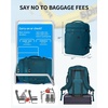 image:imageECOHUB 19 Large Travel Backpack Carry on Luggage Airline Approved Water Resistant Rucksacks Fit 156 Laptop AirTag Pocket Lightweight Casual Daypack 34L BlackBlue Green