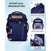 image:imageECOHUB 19 Large Travel Backpack Carry on Luggage Airline Approved Water Resistant Rucksacks Fit 156 Laptop AirTag Pocket Lightweight Casual Daypack 34L BlackBlue