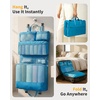 image:imageECOHUB Hanging Travel Closet Portable Luggage Organizer Carryon Packing BagBlackTeal