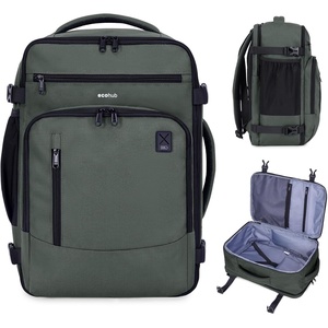 image:imageECOHUB 19 Large Travel Backpack Carry on Luggage Airline Approved Water Resistant Rucksacks Fit 156 Laptop AirTag Pocket Lightweight Casual Daypack 34L BlackGreen2