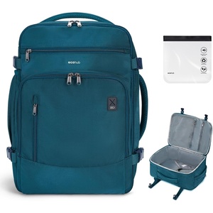 image:imageECOHUB 19 Large Travel Backpack Carry on Luggage Airline Approved Water Resistant Rucksacks Fit 156 Laptop AirTag Pocket Lightweight Casual Daypack 34L BlackBlue Green