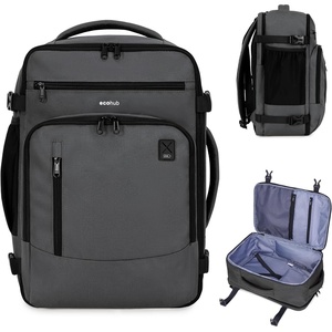 image:imageECOHUB 19 Large Travel Backpack Carry on Luggage Airline Approved Water Resistant Rucksacks Fit 156 Laptop AirTag Pocket Lightweight Casual Daypack 34L BlackDark Grey