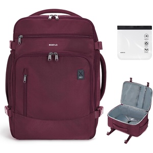 image:imageECOHUB 19 Large Travel Backpack Carry on Luggage Airline Approved Water Resistant Rucksacks Fit 156 Laptop AirTag Pocket Lightweight Casual Daypack 34L BlackRed2