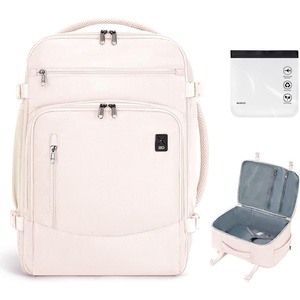 image:imageECOHUB 19 Large Travel Backpack Carry on Luggage Airline Approved Water Resistant Rucksacks Fit 156 Laptop AirTag Pocket Lightweight Casual Daypack 34L BlackBeige