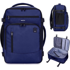 image:imageECOHUB 19 Large Travel Backpack Carry on Luggage Airline Approved Water Resistant Rucksacks Fit 156 Laptop AirTag Pocket Lightweight Casual Daypack 34L BlackBlue3