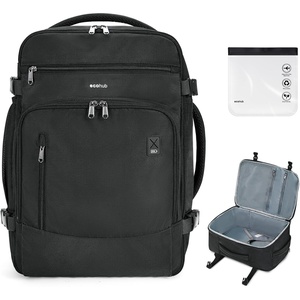 image:imageECOHUB 19 Large Travel Backpack Carry on Luggage Airline Approved Water Resistant Rucksacks Fit 156 Laptop AirTag Pocket Lightweight Casual Daypack 34L BlackBlack2
