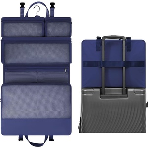 image:imageECOHUB Hanging Travel Closet Portable Luggage Organizer Carryon Packing BagBlackBlue