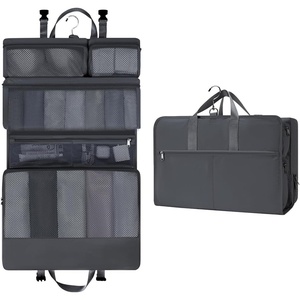 image:imageECOHUB Hanging Travel Closet Portable Luggage Organizer Carryon Packing BagBlackGrey