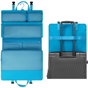 image:imageECOHUB Hanging Travel Closet Portable Luggage Organizer Carryon Packing BagBlackTeal