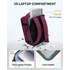 image:imageECOHUB 30L Travel Backpack Flight Approved Bag for Men amp Women Fits 173 Laptop Weekend Daypack for Work College amp Trips GreyRed