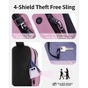 image:imageECOHUB Small Crossbody Bags for Women Men AntiTheft RFID Blocking Sling Backpack with Sturdy SBS Zippers Water Resistant Chest Shoulder Bag Daypack with 9 Pockets Travel Work Hiking TealPink