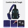 image:imageECOHUB Small Crossbody Bags for Women Men AntiTheft RFID Blocking Sling Backpack with Sturdy SBS Zippers Water Resistant Chest Shoulder Bag Daypack with 9 Pockets Travel Work Hiking TealBlue