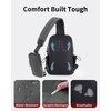 image:imageECOHUB Small Crossbody Bags for Women Men AntiTheft RFID Blocking Sling Backpack with Sturdy SBS Zippers Water Resistant Chest Shoulder Bag Daypack with 9 Pockets Travel Work Hiking TealGrey