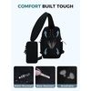 image:imageECOHUB Small Crossbody Bags for Women Men AntiTheft RFID Blocking Sling Backpack with Sturdy SBS Zippers Water Resistant Chest Shoulder Bag Daypack with 9 Pockets Travel Work Hiking TealSmallblack