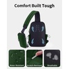 image:imageECOHUB Small Crossbody Bags for Women Men AntiTheft RFID Blocking Sling Backpack with Sturdy SBS Zippers Water Resistant Chest Shoulder Bag Daypack with 9 Pockets Travel Work Hiking TealArmy Green
