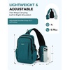 image:imageECOHUB Small Crossbody Bags for Women Men AntiTheft RFID Blocking Sling Backpack with Sturdy SBS Zippers Water Resistant Chest Shoulder Bag Daypack with 9 Pockets Travel Work Hiking TealSmallturquoise