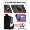 image:imageECOHUB Small Crossbody Bags for Women Men AntiTheft RFID Blocking Sling Backpack with Sturdy SBS Zippers Water Resistant Chest Shoulder Bag Daypack with 9 Pockets Travel Work Hiking TealGrey