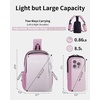 image:imageECOHUB Small Crossbody Bags for Women Men AntiTheft RFID Blocking Sling Backpack with Sturdy SBS Zippers Water Resistant Chest Shoulder Bag Daypack with 9 Pockets Travel Work Hiking TealPink