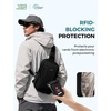 image:imageECOHUB Small Crossbody Bags for Women Men AntiTheft RFID Blocking Sling Backpack with Sturdy SBS Zippers Water Resistant Chest Shoulder Bag Daypack with 9 Pockets Travel Work Hiking TealSmallblack