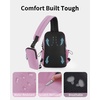 image:imageECOHUB Small Crossbody Bags for Women Men AntiTheft RFID Blocking Sling Backpack with Sturdy SBS Zippers Water Resistant Chest Shoulder Bag Daypack with 9 Pockets Travel Work Hiking TealPink