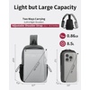 image:imageECOHUB Small Crossbody Bags for Women Men AntiTheft RFID Blocking Sling Backpack with Sturdy SBS Zippers Water Resistant Chest Shoulder Bag Daypack with 9 Pockets Travel Work Hiking TealGrey