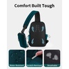 image:imageECOHUB Small Crossbody Bags for Women Men AntiTheft RFID Blocking Sling Backpack with Sturdy SBS Zippers Water Resistant Chest Shoulder Bag Daypack with 9 Pockets Travel Work Hiking TealTurquoise