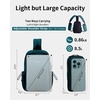 image:imageECOHUB Small Crossbody Bags for Women Men AntiTheft RFID Blocking Sling Backpack with Sturdy SBS Zippers Water Resistant Chest Shoulder Bag Daypack with 9 Pockets Travel Work Hiking TealTurquoise