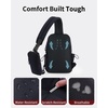 image:imageECOHUB Small Crossbody Bags for Women Men AntiTheft RFID Blocking Sling Backpack with Sturdy SBS Zippers Water Resistant Chest Shoulder Bag Daypack with 9 Pockets Travel Work Hiking TealBlack