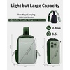 image:imageECOHUB Small Crossbody Bags for Women Men AntiTheft RFID Blocking Sling Backpack with Sturdy SBS Zippers Water Resistant Chest Shoulder Bag Daypack with 9 Pockets Travel Work Hiking TealArmy Green