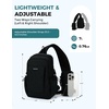 image:imageECOHUB Small Crossbody Bags for Women Men AntiTheft RFID Blocking Sling Backpack with Sturdy SBS Zippers Water Resistant Chest Shoulder Bag Daypack with 9 Pockets Travel Work Hiking TealSmallblack