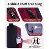 image:imageECOHUB Small Crossbody Bags for Women Men AntiTheft RFID Blocking Sling Backpack with Sturdy SBS Zippers Water Resistant Chest Shoulder Bag Daypack with 9 Pockets Travel Work Hiking TealRed