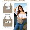 image:imageECOHUB Small Crossbody Bags for Women Mini Tote Travel Purse Cute Corduroy Shoulder Handbag Wallet with RFID Blocking SlotsDune Khaki
