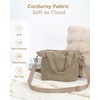image:imageECOHUB Small Crossbody Bags for Women Mini Tote Travel Purse Cute Corduroy Shoulder Handbag Wallet with RFID Blocking SlotsDune Khaki