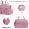 image:imageECOHUB Small Gym Bag for Women Mini Gym Duffle Bag with Wet Compartment Bowknot Sports Bag Cute Gym Tote Bag Dance Yoga Workout Travel Bags Gray Leopard PrintPink
