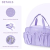 image:imageECOHUB Small Gym Bag for Women Mini Gym Duffle Bag with Wet Compartment Bowknot Sports Bag Cute Gym Tote Bag Dance Yoga Workout Travel Bags Gray Leopard PrintLavender