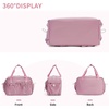 image:imageECOHUB Small Gym Bag for Women Mini Gym Duffle Bag with Wet Compartment Bowknot Sports Bag Cute Gym Tote Bag Dance Yoga Workout Travel Bags Gray Leopard PrintPink