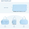 image:imageECOHUB Small Gym Bag for Women Mini Gym Duffle Bag with Wet Compartment Bowknot Sports Bag Cute Gym Tote Bag Dance Yoga Workout Travel Bags Gray Leopard PrintLight Blue