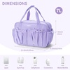 image:imageECOHUB Small Gym Bag for Women Mini Gym Duffle Bag with Wet Compartment Bowknot Sports Bag Cute Gym Tote Bag Dance Yoga Workout Travel Bags Gray Leopard PrintLavender