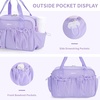 image:imageECOHUB Small Gym Bag for Women Mini Gym Duffle Bag with Wet Compartment Bowknot Sports Bag Cute Gym Tote Bag Dance Yoga Workout Travel Bags Gray Leopard PrintLavender