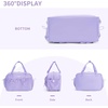 image:imageECOHUB Small Gym Bag for Women Mini Gym Duffle Bag with Wet Compartment Bowknot Sports Bag Cute Gym Tote Bag Dance Yoga Workout Travel Bags Gray Leopard PrintLavender