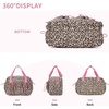image:imageECOHUB Small Gym Bag for Women Mini Gym Duffle Bag with Wet Compartment Bowknot Sports Bag Cute Gym Tote Bag Dance Yoga Workout Travel Bags Gray Leopard PrintPink Leopard Print