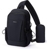 image:imageECOHUB Small Crossbody Bags for Women Men AntiTheft RFID Blocking Sling Backpack with Sturdy SBS Zippers Water Resistant Chest Shoulder Bag Daypack with 9 Pockets Travel Work Hiking TealBlack