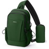image:imageECOHUB Small Crossbody Bags for Women Men AntiTheft RFID Blocking Sling Backpack with Sturdy SBS Zippers Water Resistant Chest Shoulder Bag Daypack with 9 Pockets Travel Work Hiking TealArmy Green