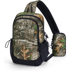 image:imageECOHUB Small Crossbody Bags for Women Men AntiTheft RFID Blocking Sling Backpack with Sturdy SBS Zippers Water Resistant Chest Shoulder Bag Daypack with 9 Pockets Travel Work Hiking TealCamouflage
